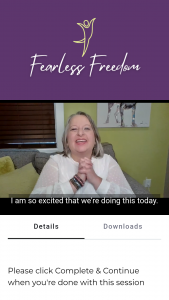 screenshot of Fearless Freedom online program