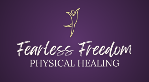 Fearless Freedom logo: stylized outline figure dancing joyfully, followed by words Fearless Freedom Physical Healing