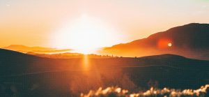 sunset over the horizon