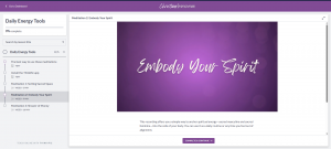 Screenshot of Daily Energy Tools collection showing Embody Your Spirit video